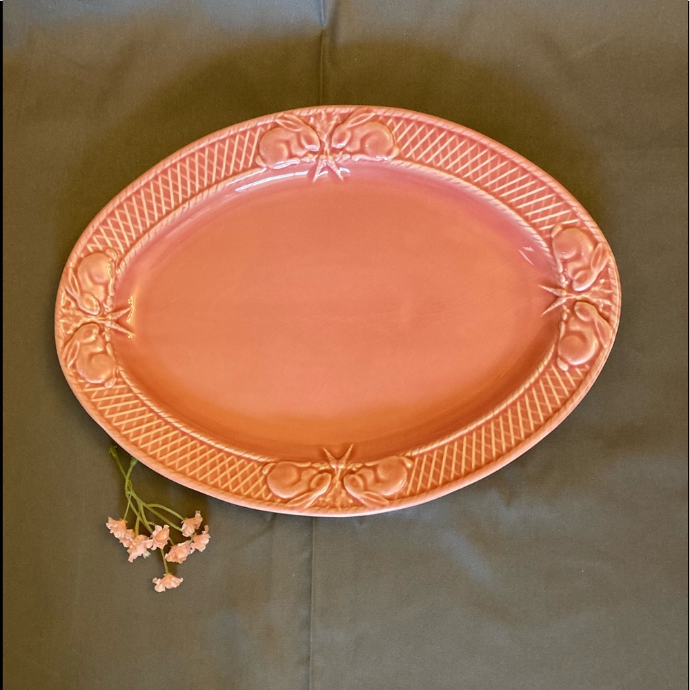 Bordallo Pinheiro Pink Rabbit Oval Platter